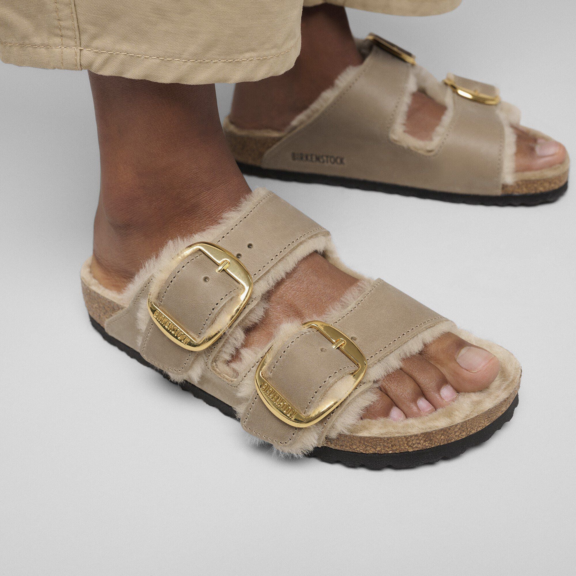 Arizona Big Buckle Shearling Natural Leather Oiled