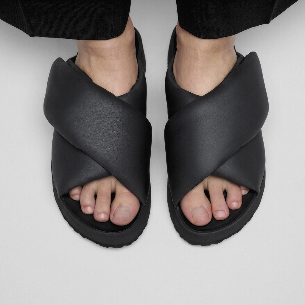 Theda Cross Strap Natural Leather