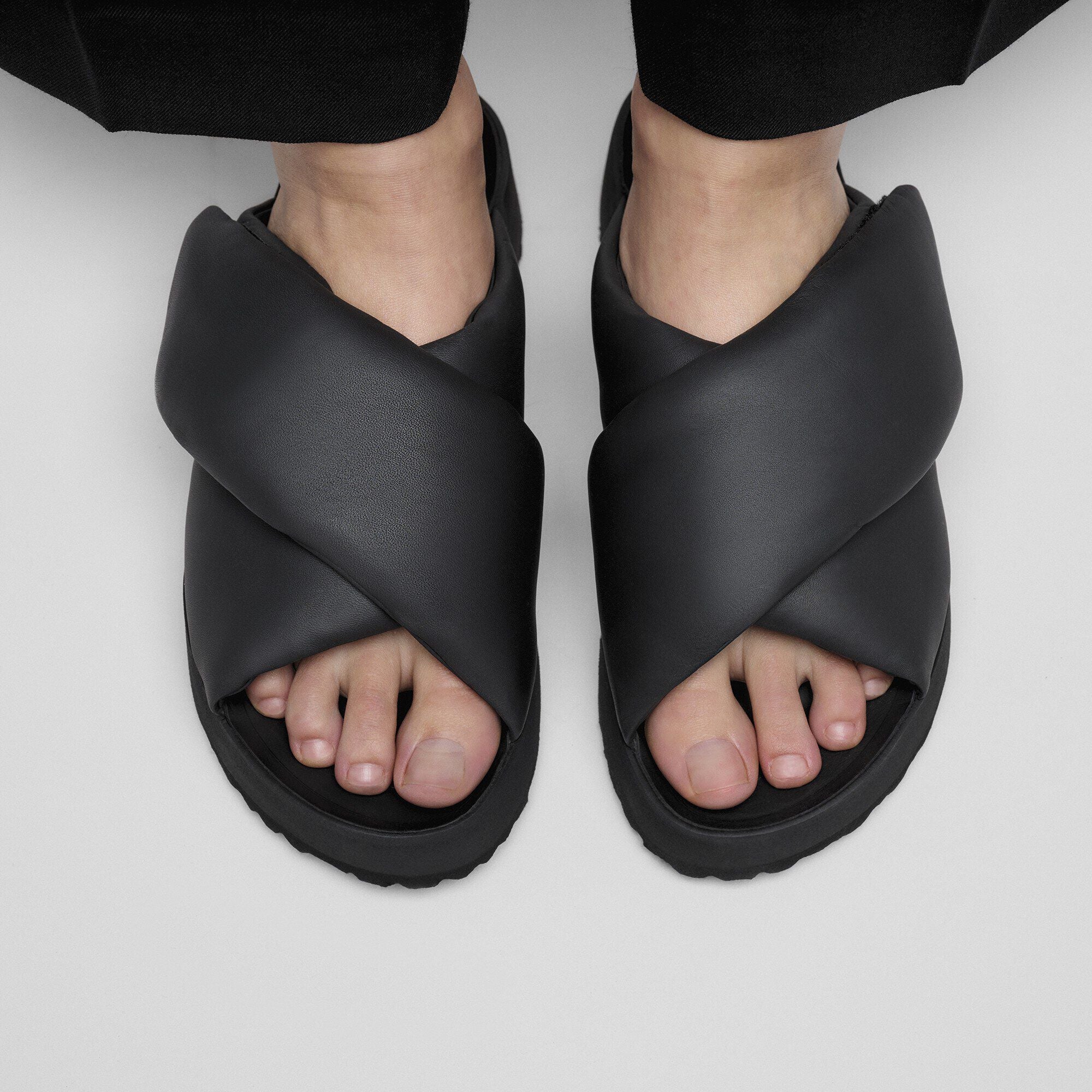 Theda Cross Strap Natural Leather