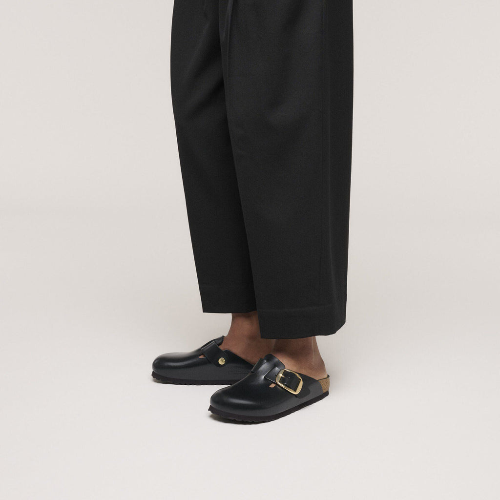Boston Big Buckle Leather Black Dressy Leather