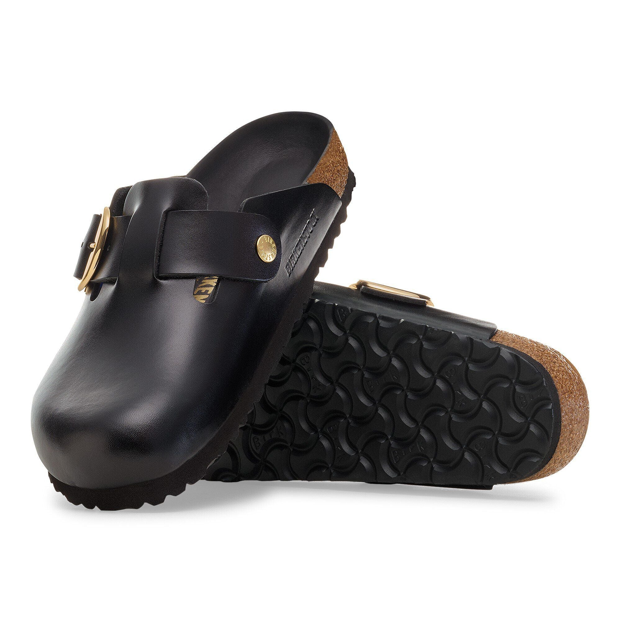 Boston Big Buckle Leather Black Dressy Leather