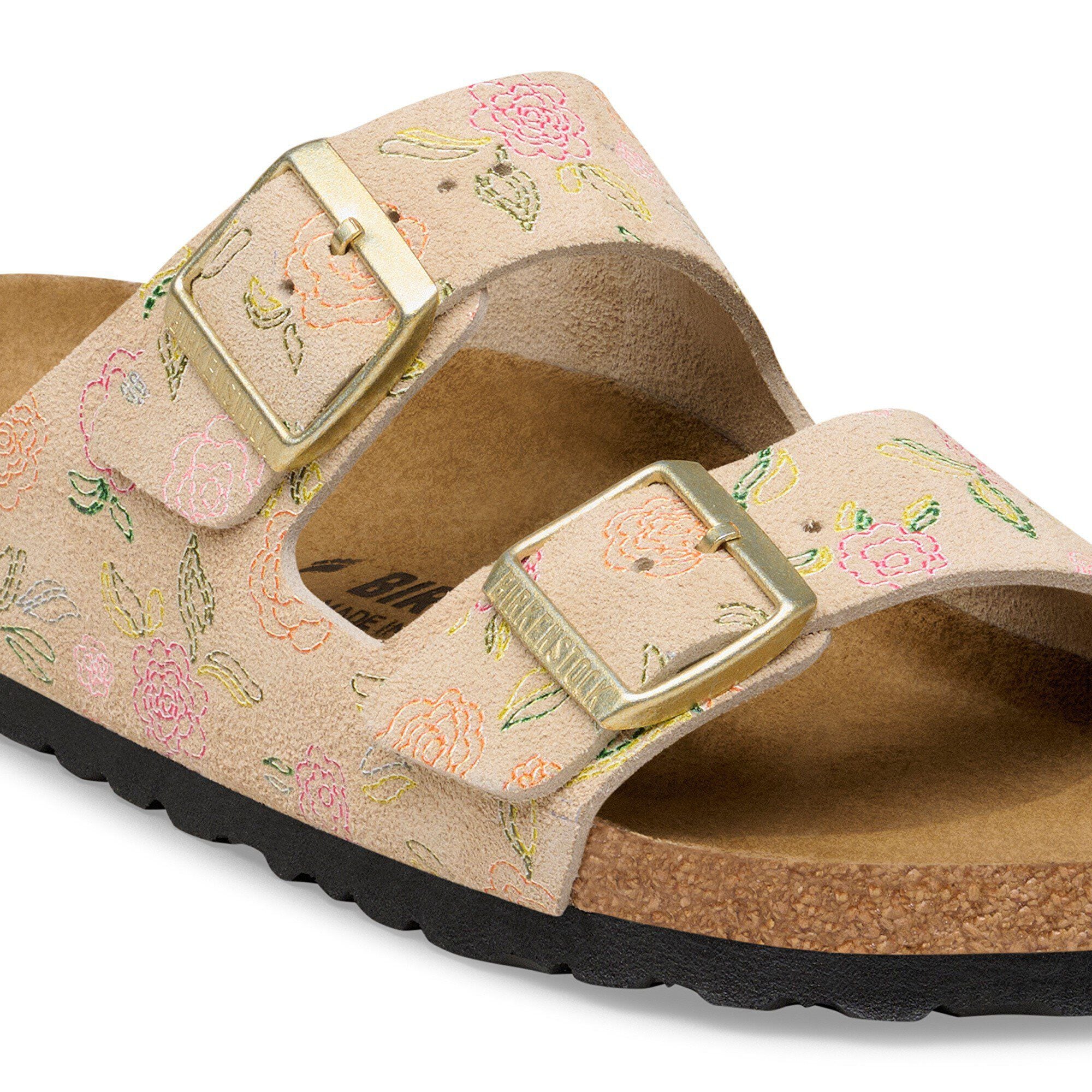 Arizona Suede Leather Sandcastle Flower Print
