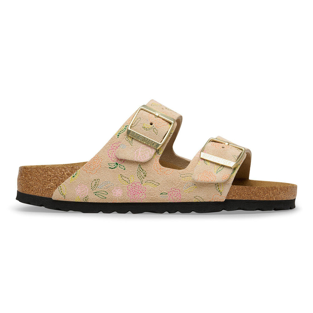 Arizona Suede Leather Sandcastle Flower Print
