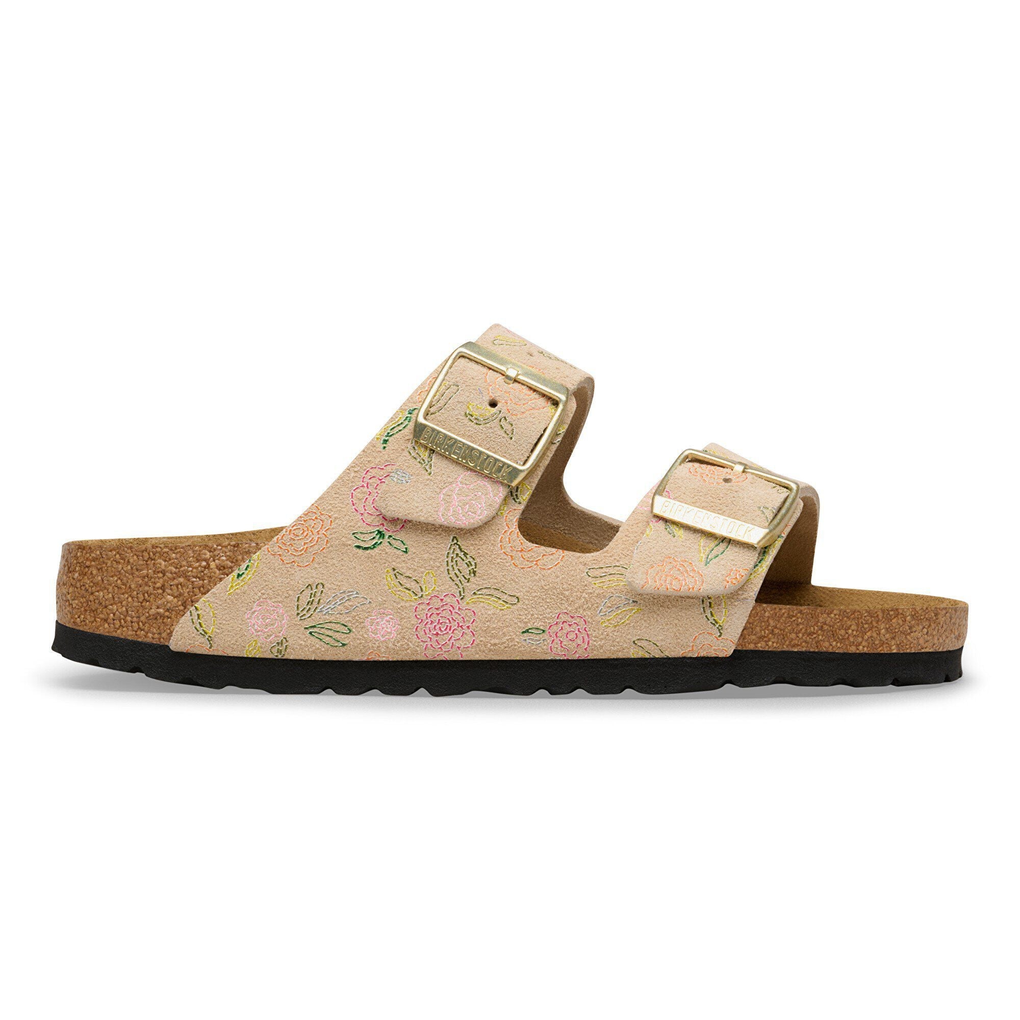 Arizona Suede Leather Sandcastle Flower Print