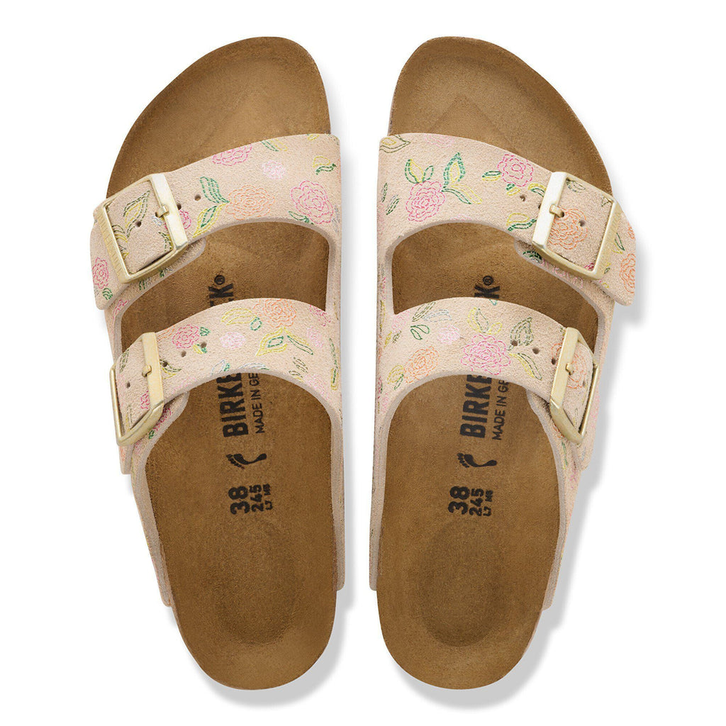 Arizona Suede Leather Sandcastle Flower Print