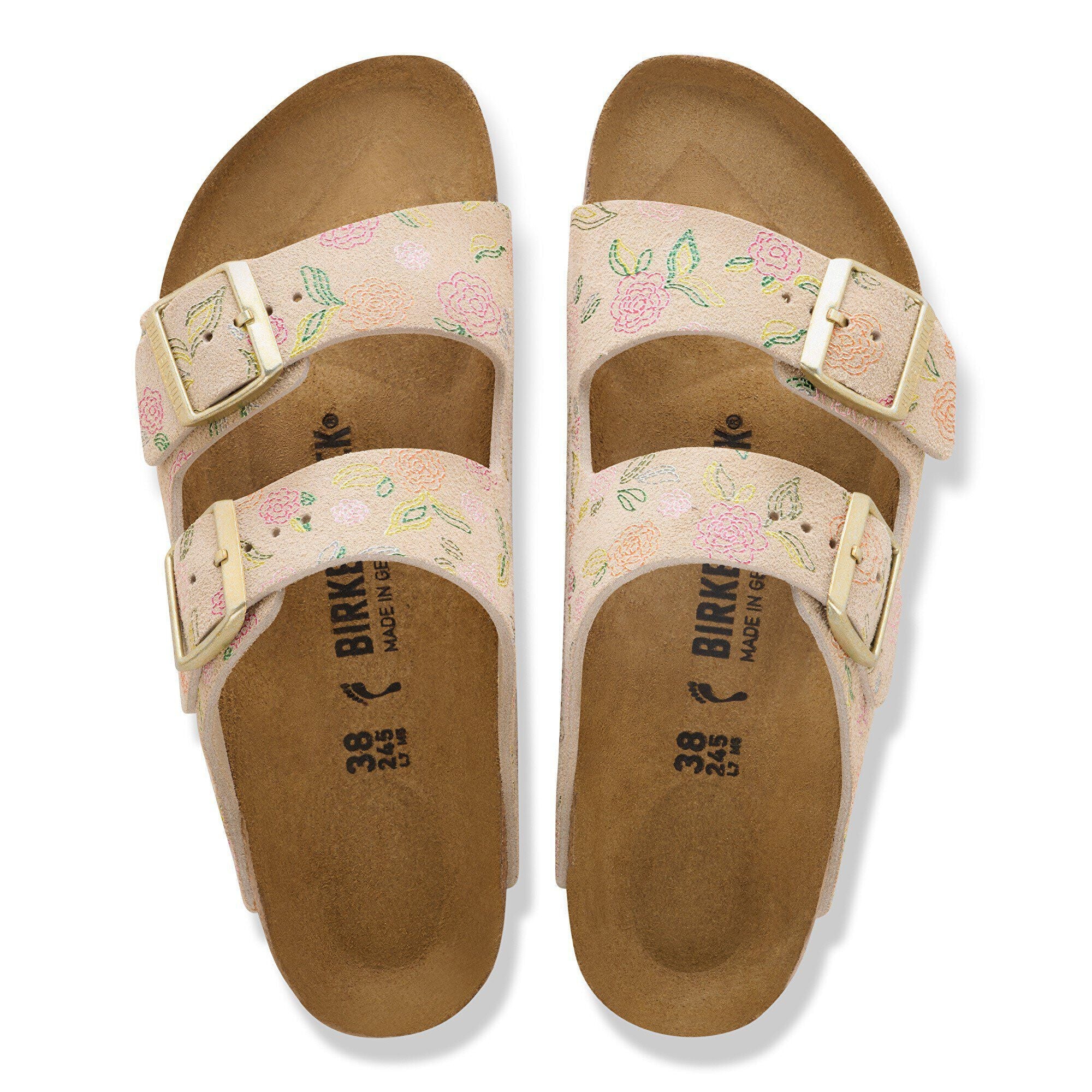 Arizona Suede Leather Sandcastle Flower Print