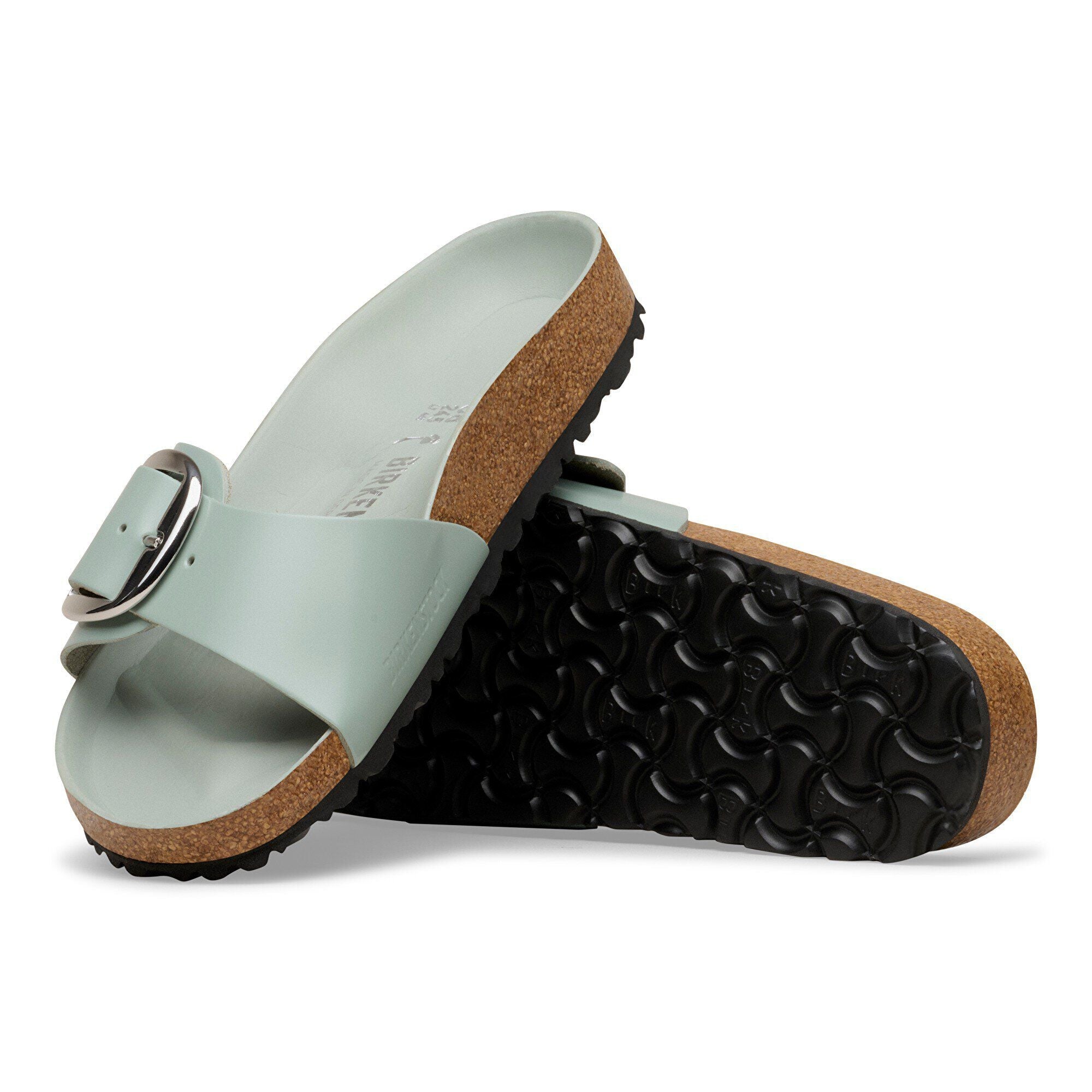 Madrid Big Buckle Natural Leather Patent