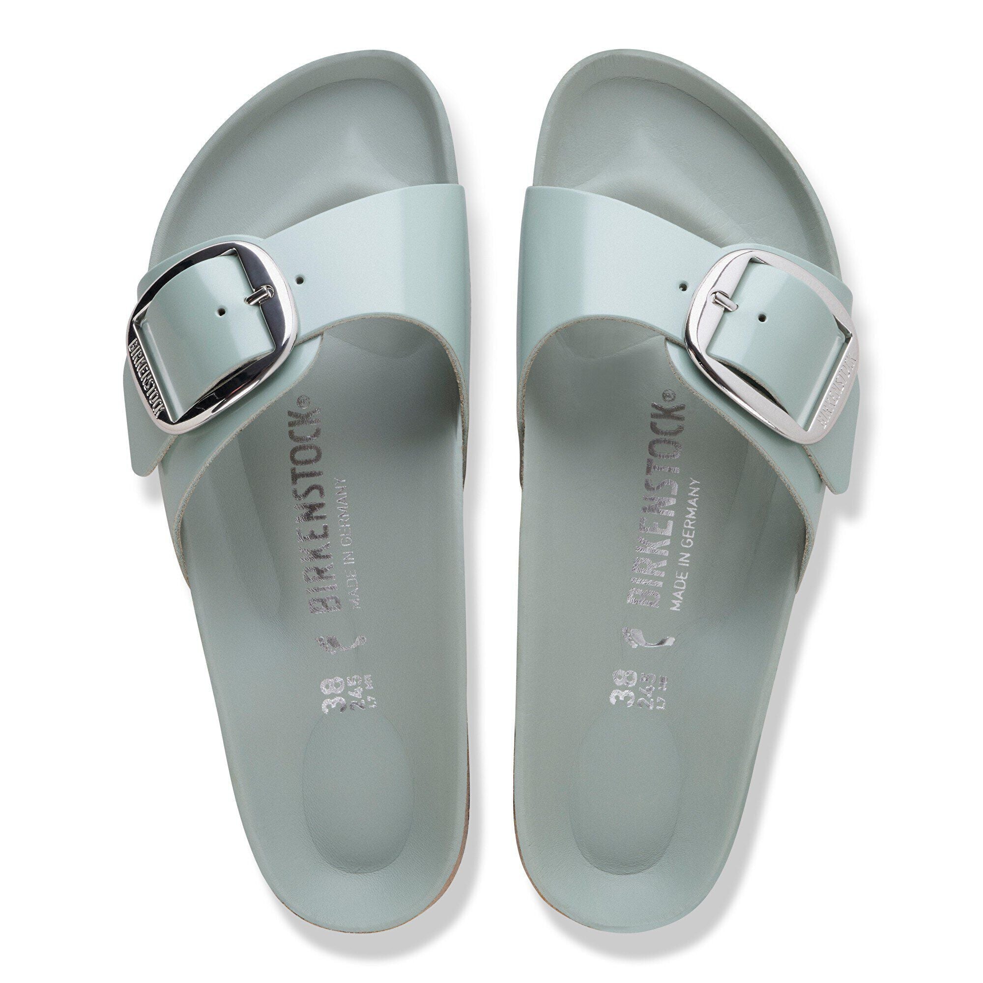 Madrid Big Buckle Natural Leather Patent