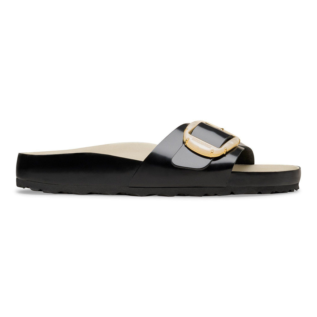 Madrid Big Buckle Pearl Natural Leather Patent High-Shine Black/Ecru