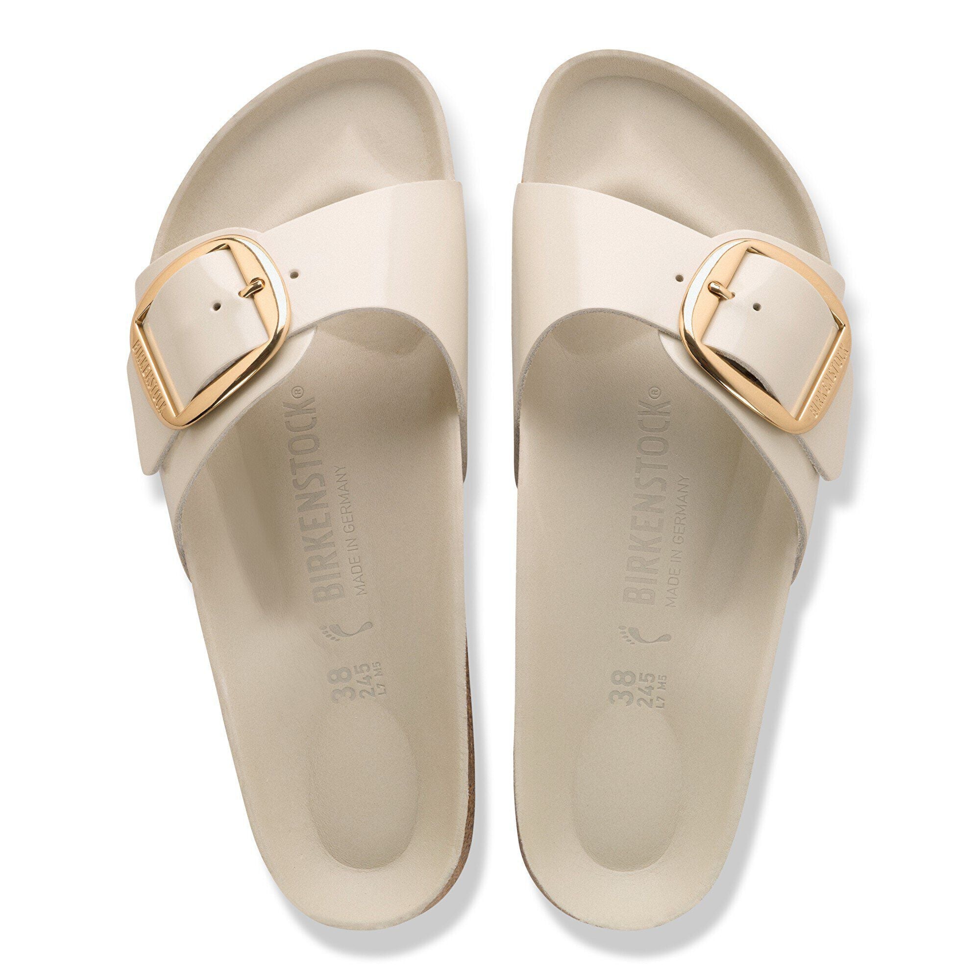 Madrid Big Buckle Natural Leather Patent