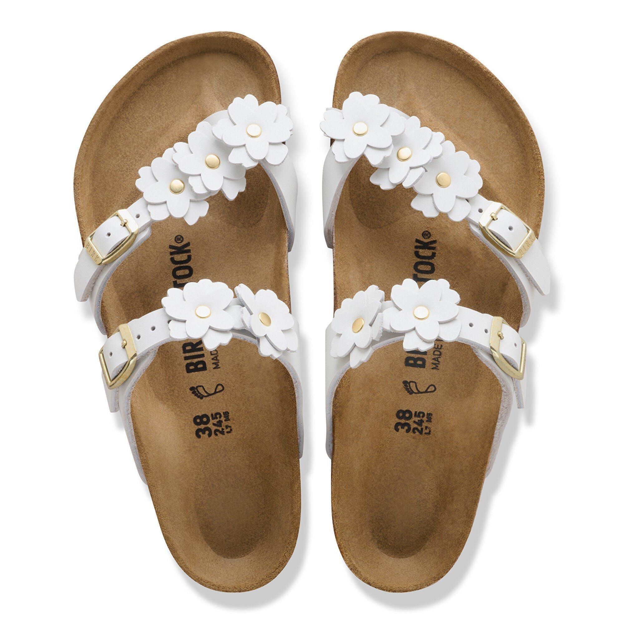 Mayari Flower Embellishment Natural Leather