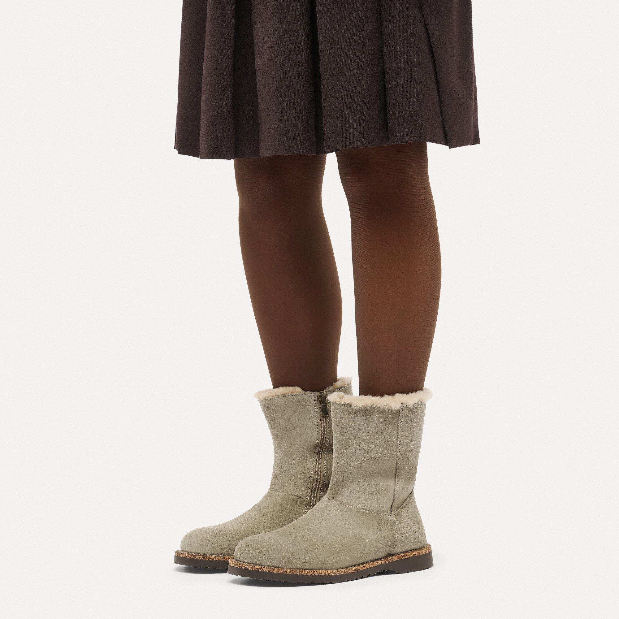 Uppsala Zip Shearling Suede Leather