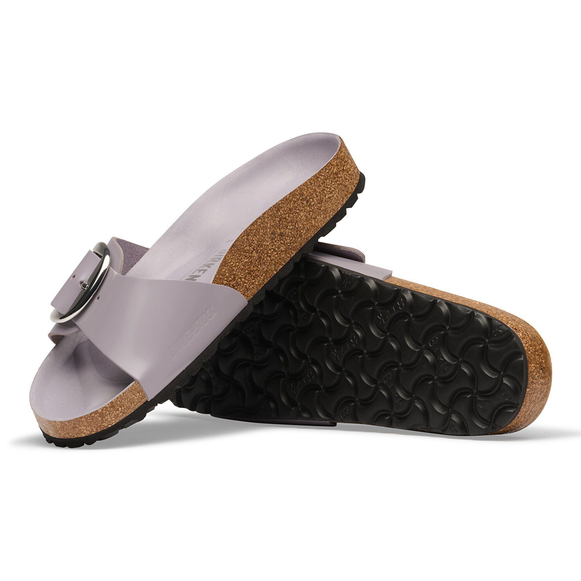 Madrid Big Buckle Natural Leather Patent
