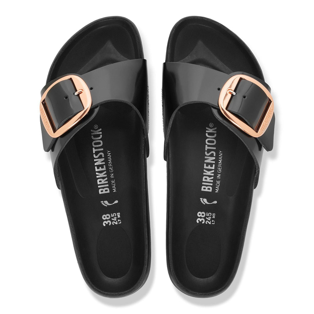 Madrid Big Buckle Natural Leather Patent