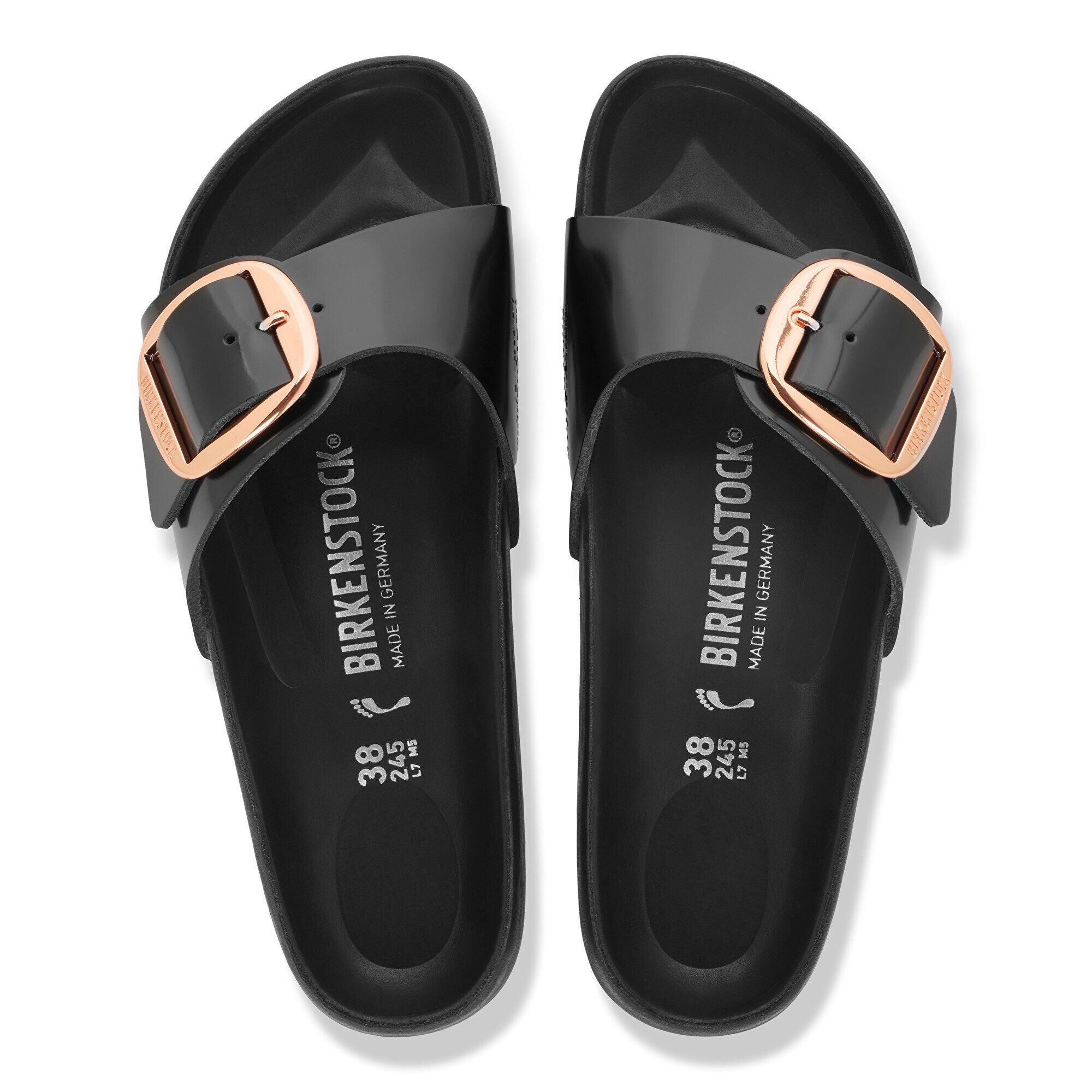 Madrid Big Buckle Natural Leather Patent